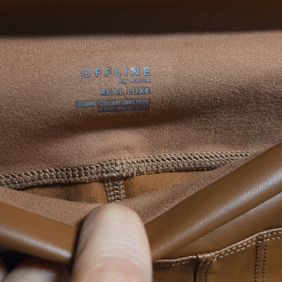 Aerie Brown Leather Leggings - Picture 3 of 4